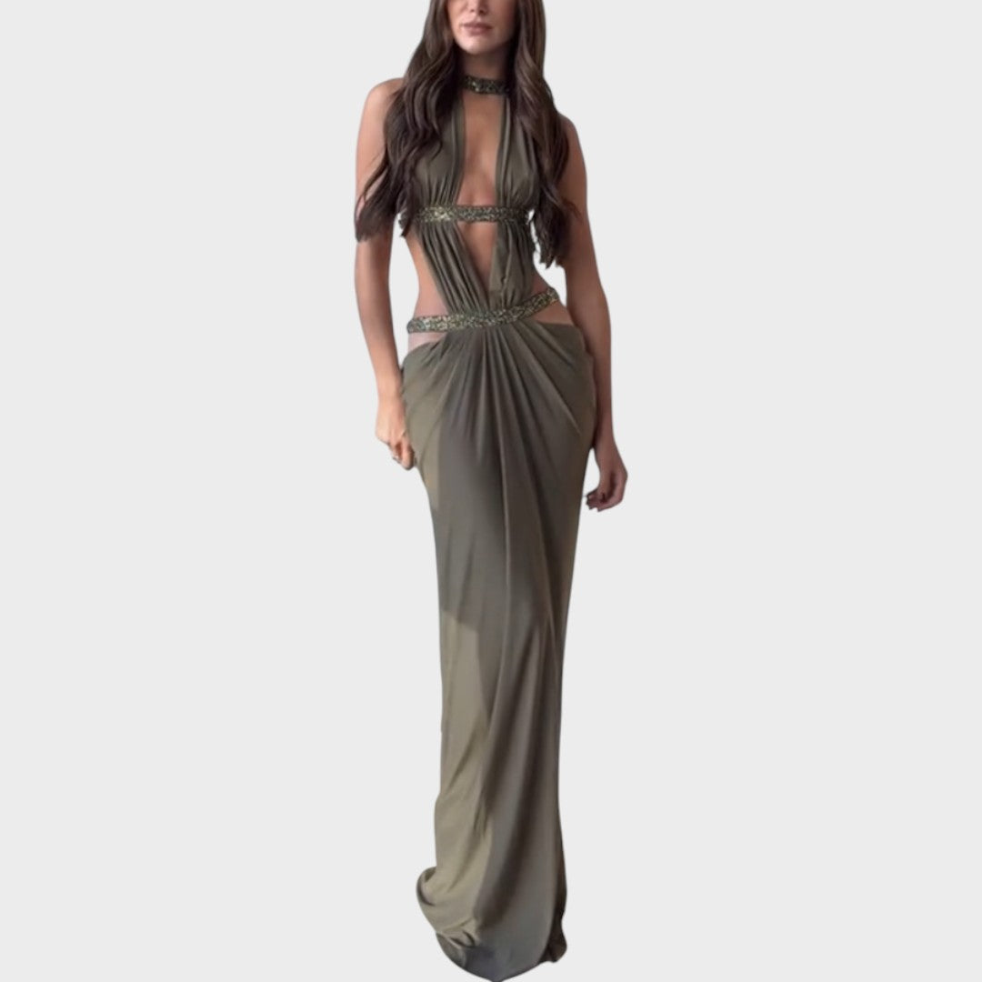 Jasna - Robe maxi avec dos nu et drapé