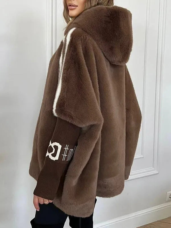 Camila | Veste en fausse fourrure avec capuche
