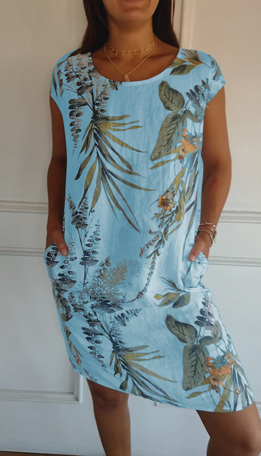 Florine™ | Robe Botanique à Col Rond