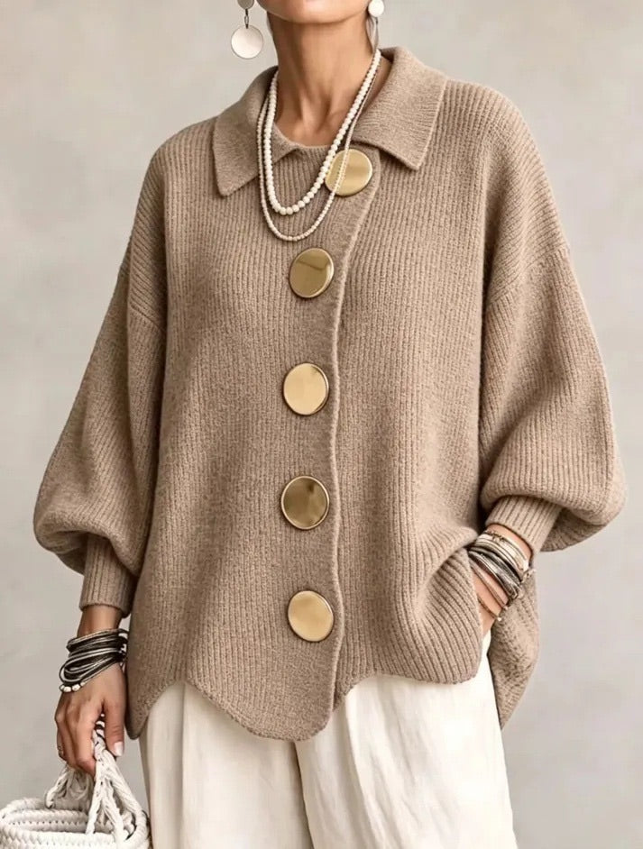 Karina | Gilet Oversize à Col et Boutons