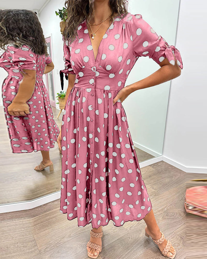 Monique™ | Élégante Robe à Pois