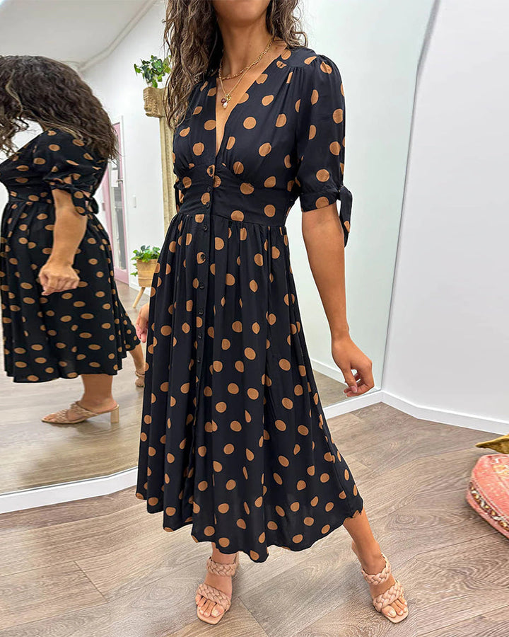 Monique™ | Élégante Robe à Pois