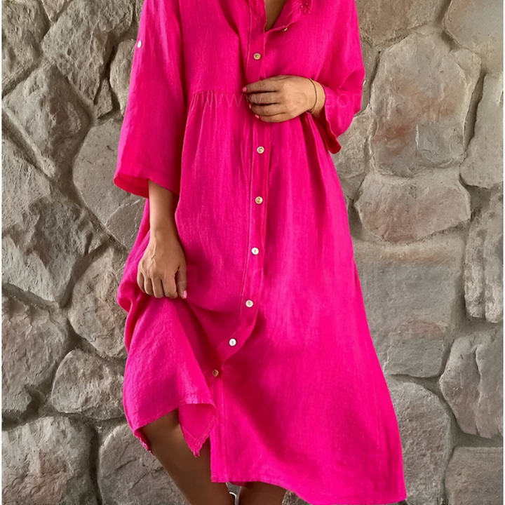 Isa™ | Chemise-robe en coton-lin