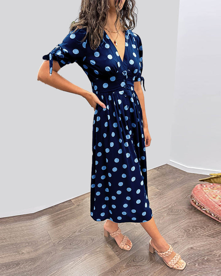 Monique™ | Élégante Robe à Pois