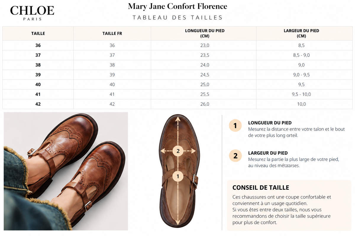 Tableau des tailles