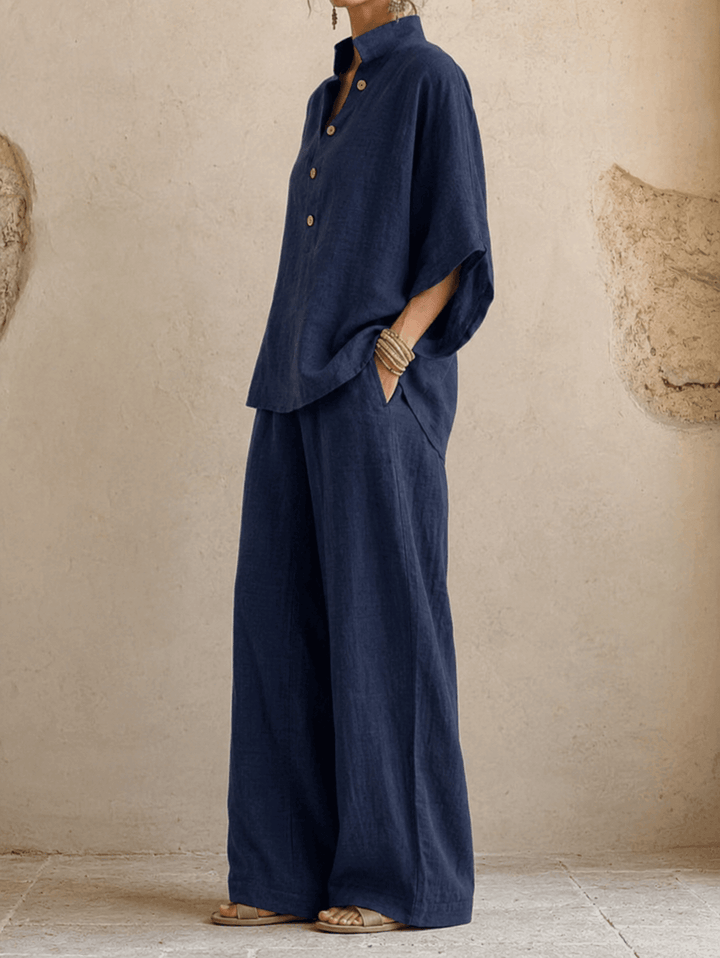 Maribel | Manches chauve-souris et pantalon à jambes larges