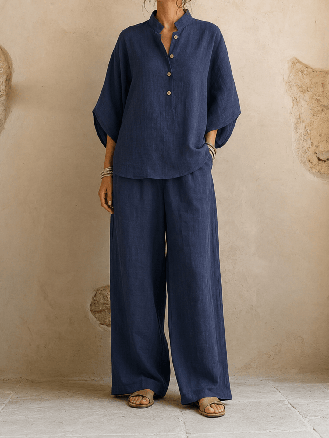 Maribel | Manches chauve-souris et pantalon à jambes larges