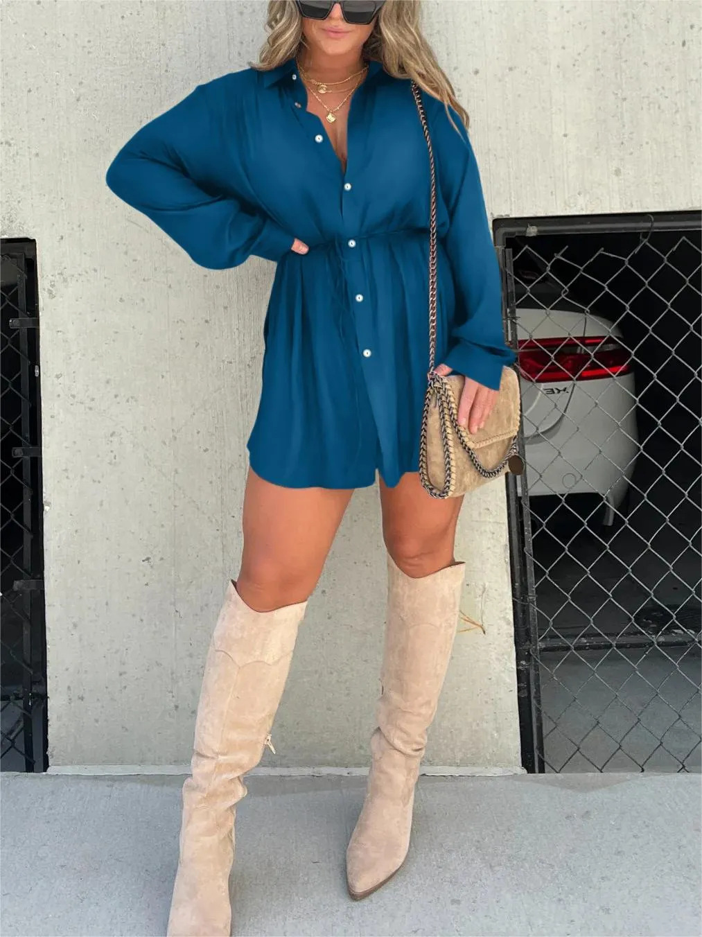 Flavie™ | Tendance Robe Courte en Satin