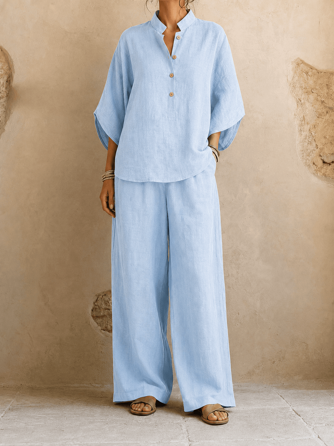 Maribel | Manches chauve-souris et pantalon à jambes larges