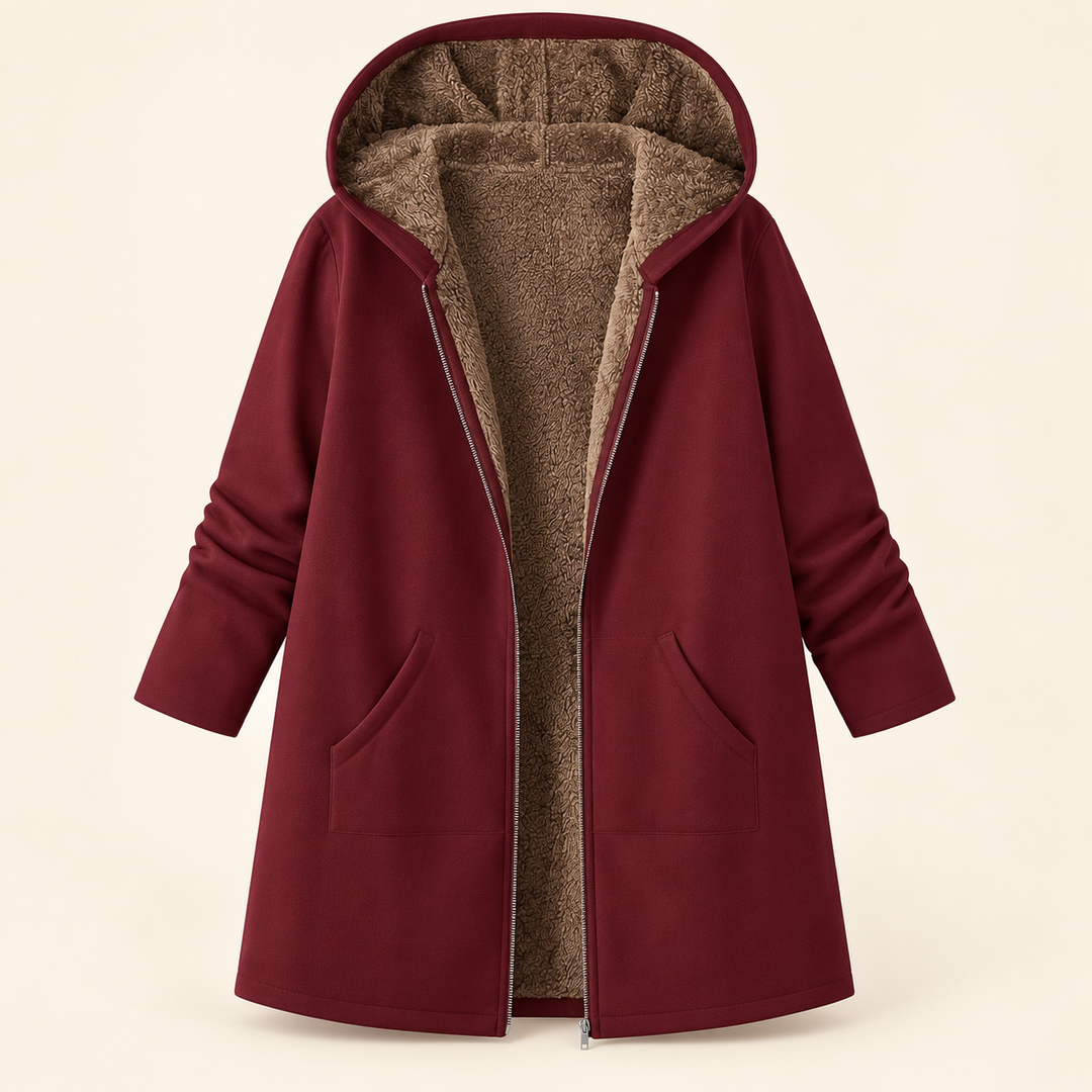 Evelyn | Manteau Douillet à Capuche Doublé en Sherpa