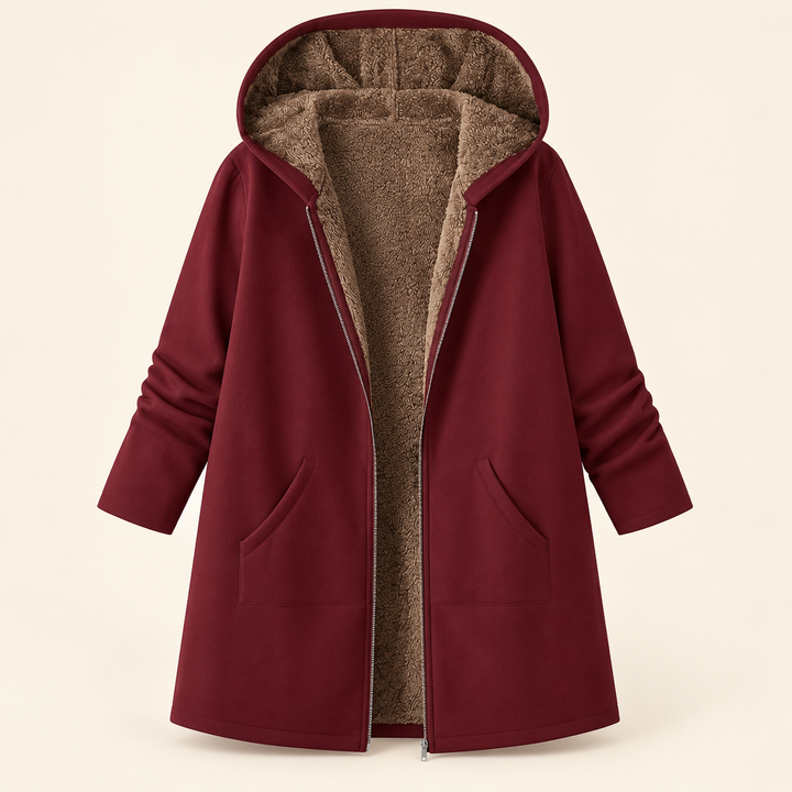 Evelyn | Manteau Douillet à Capuche Doublé en Sherpa