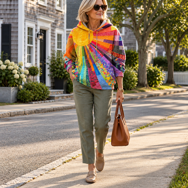 Amanda™ | Sweat à Capuche Matelassé Fleuri