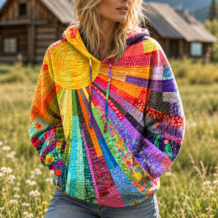 Amanda™ | Sweat à Capuche Matelassé Fleuri