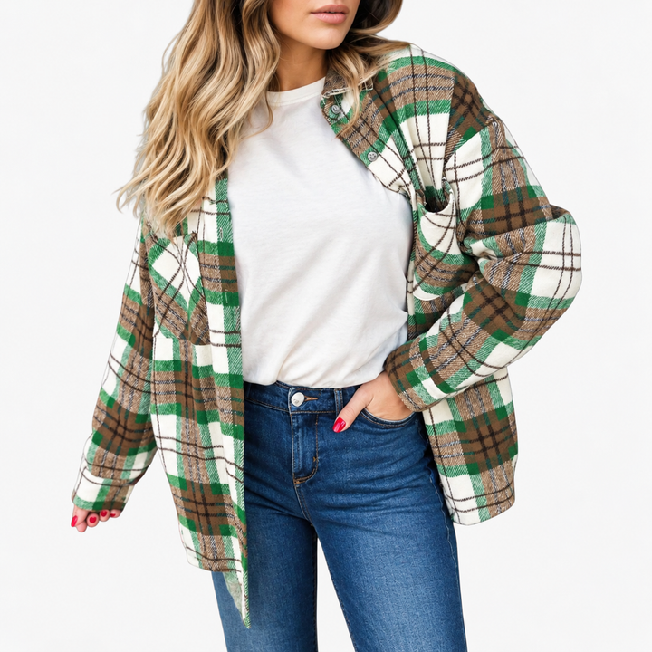 Surchemise Oversize à Carreaux en Flanelle pour Femme