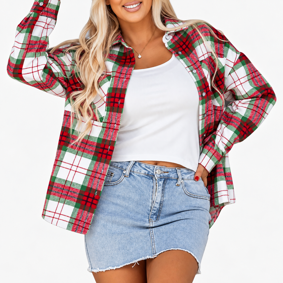 Surchemise Oversize à Carreaux en Flanelle pour Femme