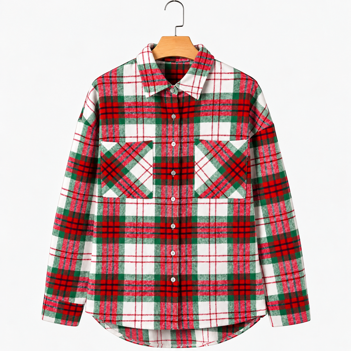 Surchemise Oversize à Carreaux en Flanelle pour Femme