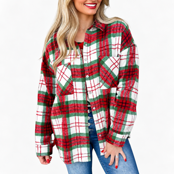 Surchemise Oversize à Carreaux en Flanelle pour Femme