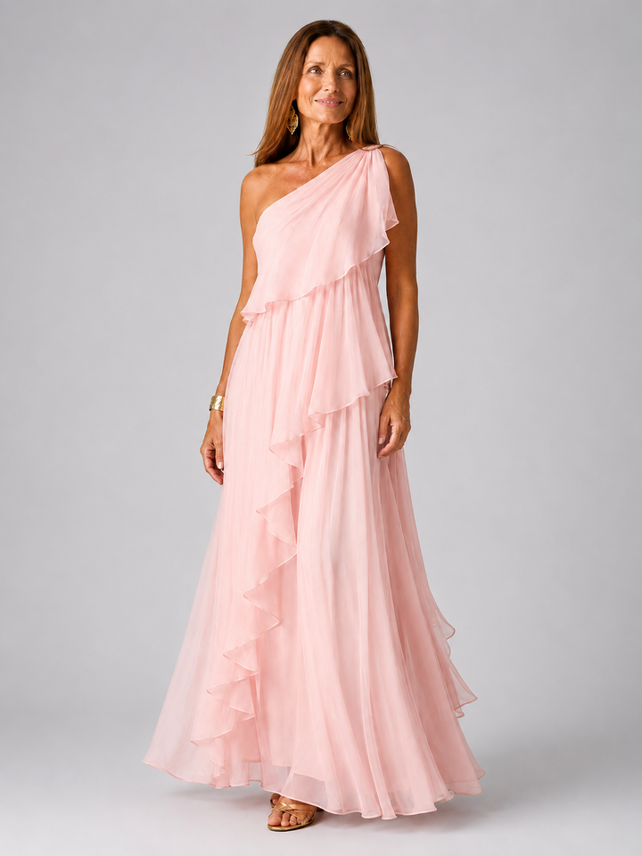 Talia | Robe longue à volants en cascade