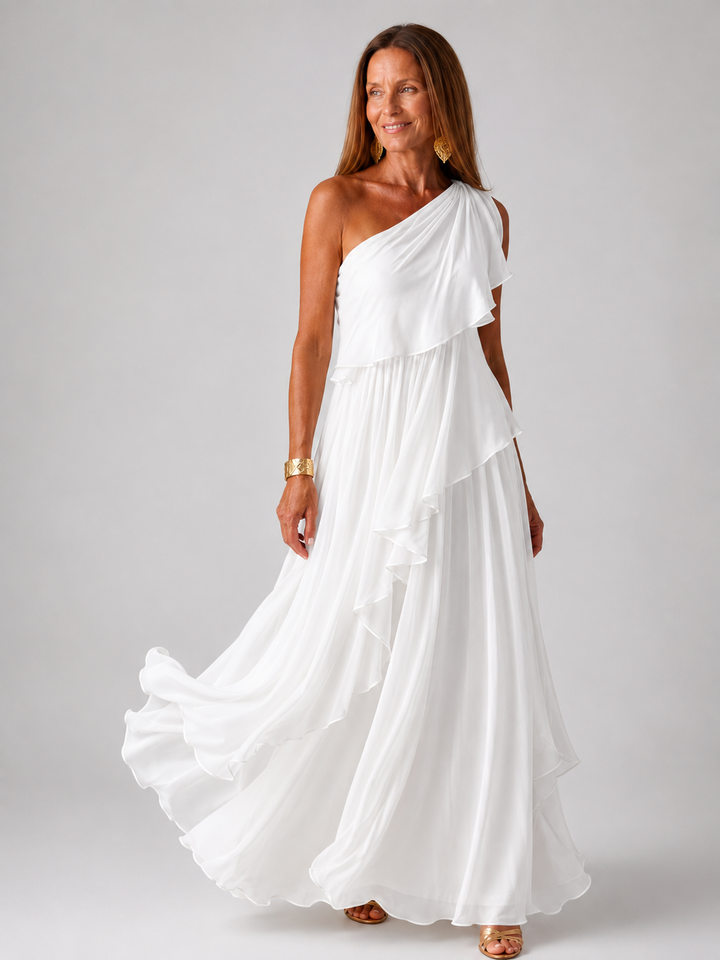 Talia | Robe longue à volants en cascade