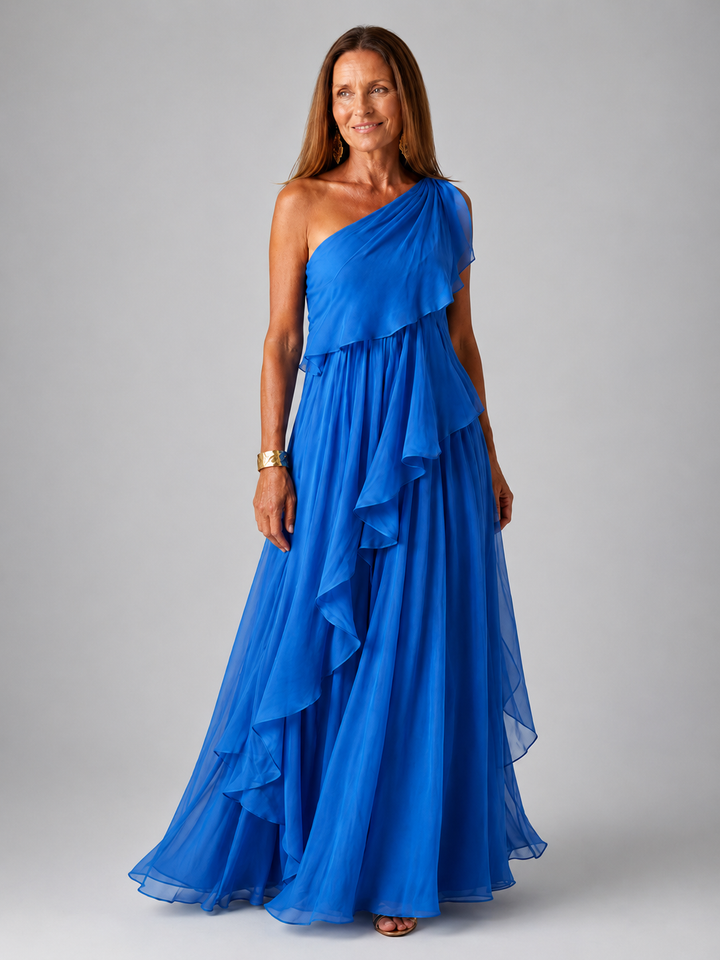 Talia | Robe longue à volants en cascade