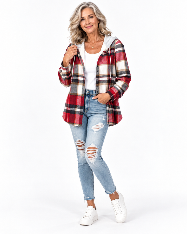 Cardigan En Maille Avec Capuche - Mélange de Coton