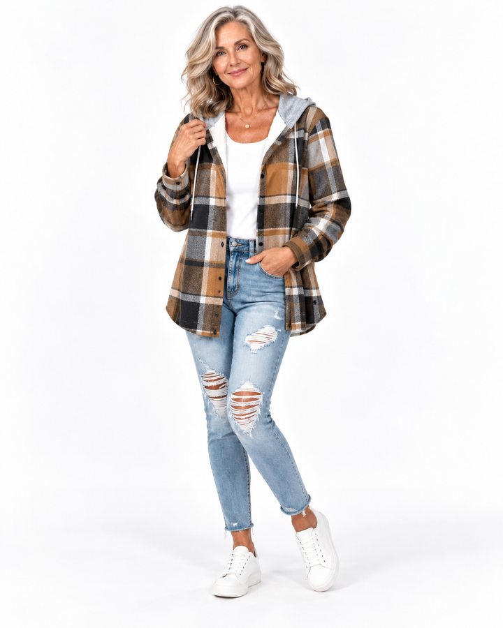 Cardigan En Maille Avec Capuche - Mélange de Coton