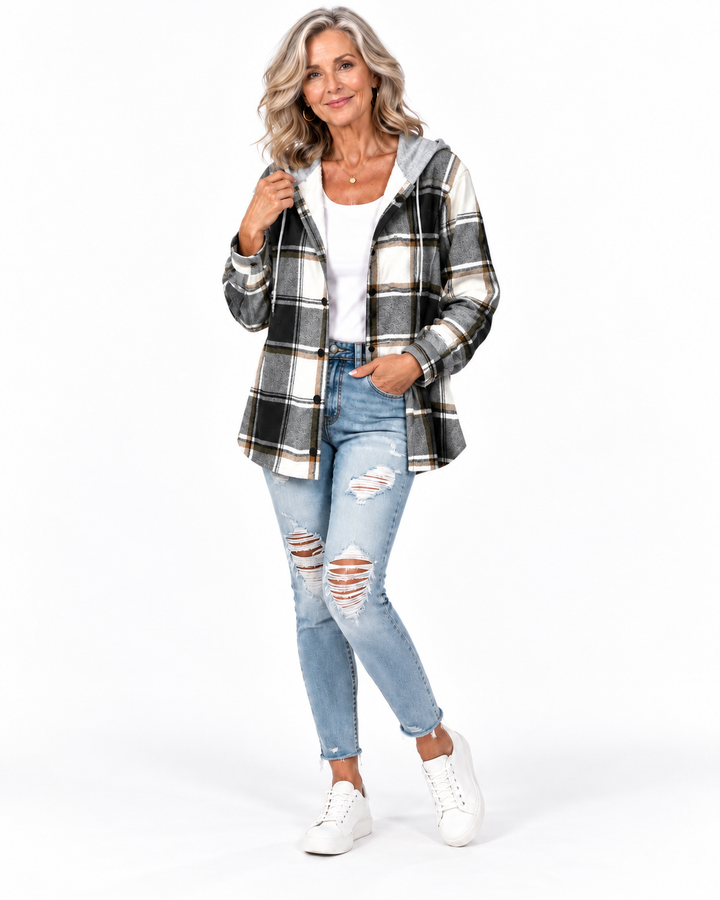 Cardigan En Maille Avec Capuche - Mélange de Coton