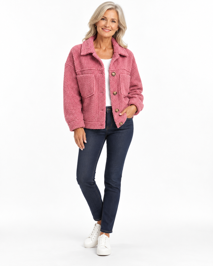 Ariane | Veste en fausse fourrure douce à boutons