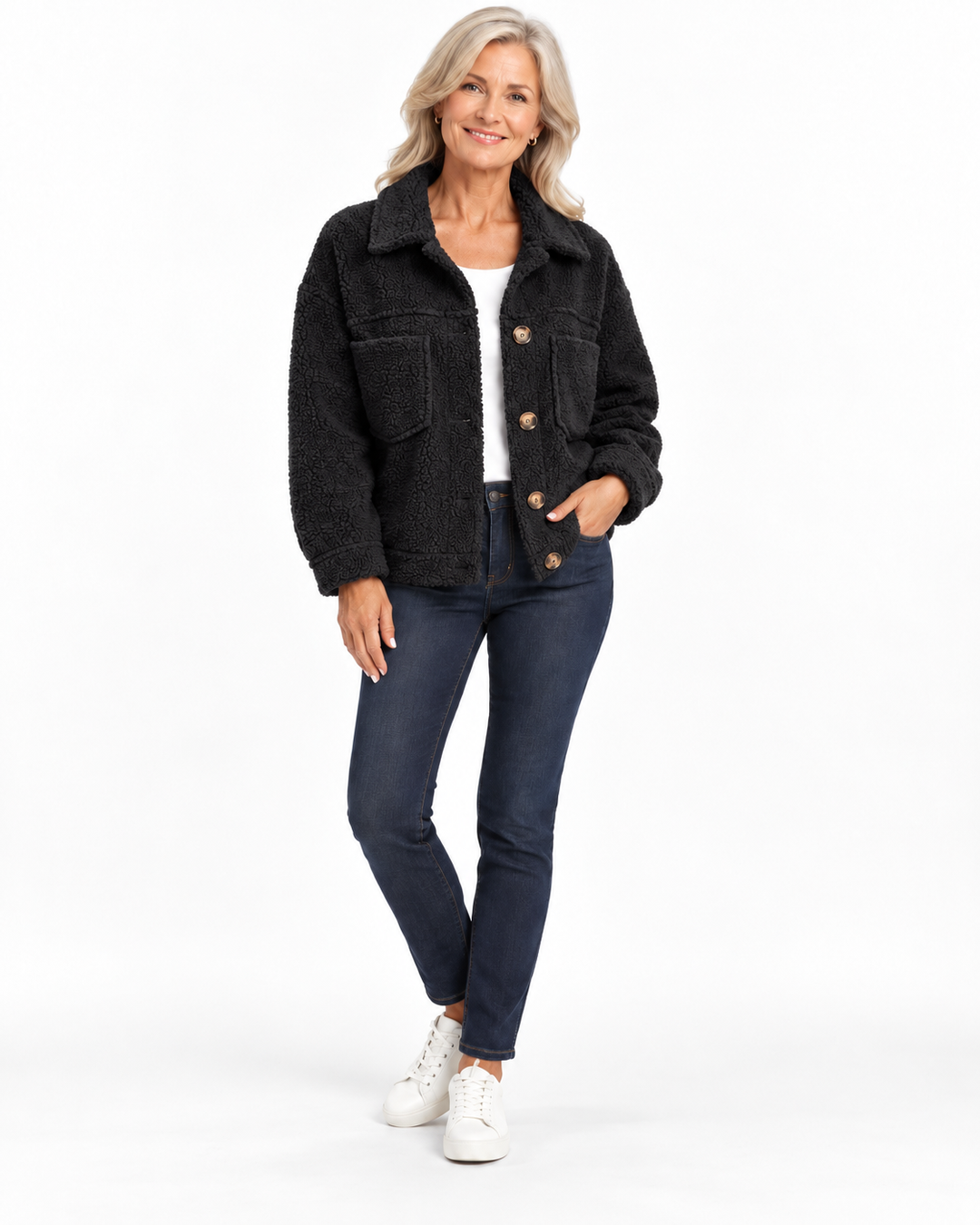 Ariane | Veste en fausse fourrure douce à boutons