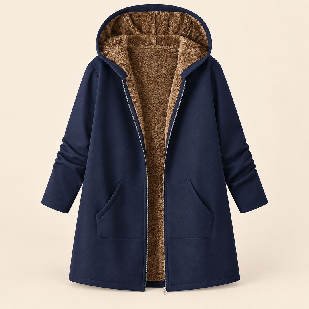 Evelyn | Manteau Douillet à Capuche Doublé en Sherpa