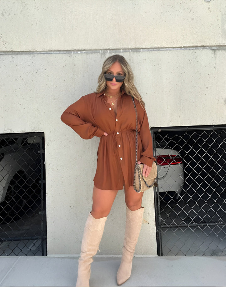 Flavie™ | Tendance Robe Courte en Satin