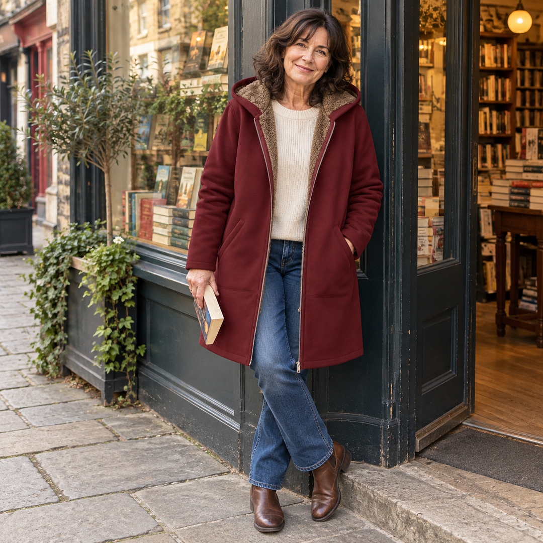 Evelyn | Manteau Douillet à Capuche Doublé en Sherpa