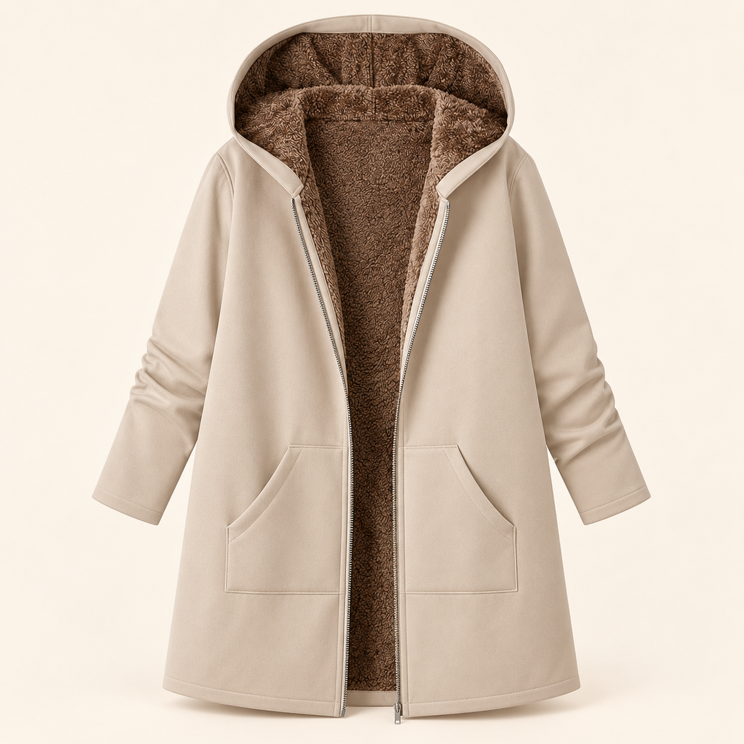 Evelyn | Manteau Douillet à Capuche Doublé en Sherpa