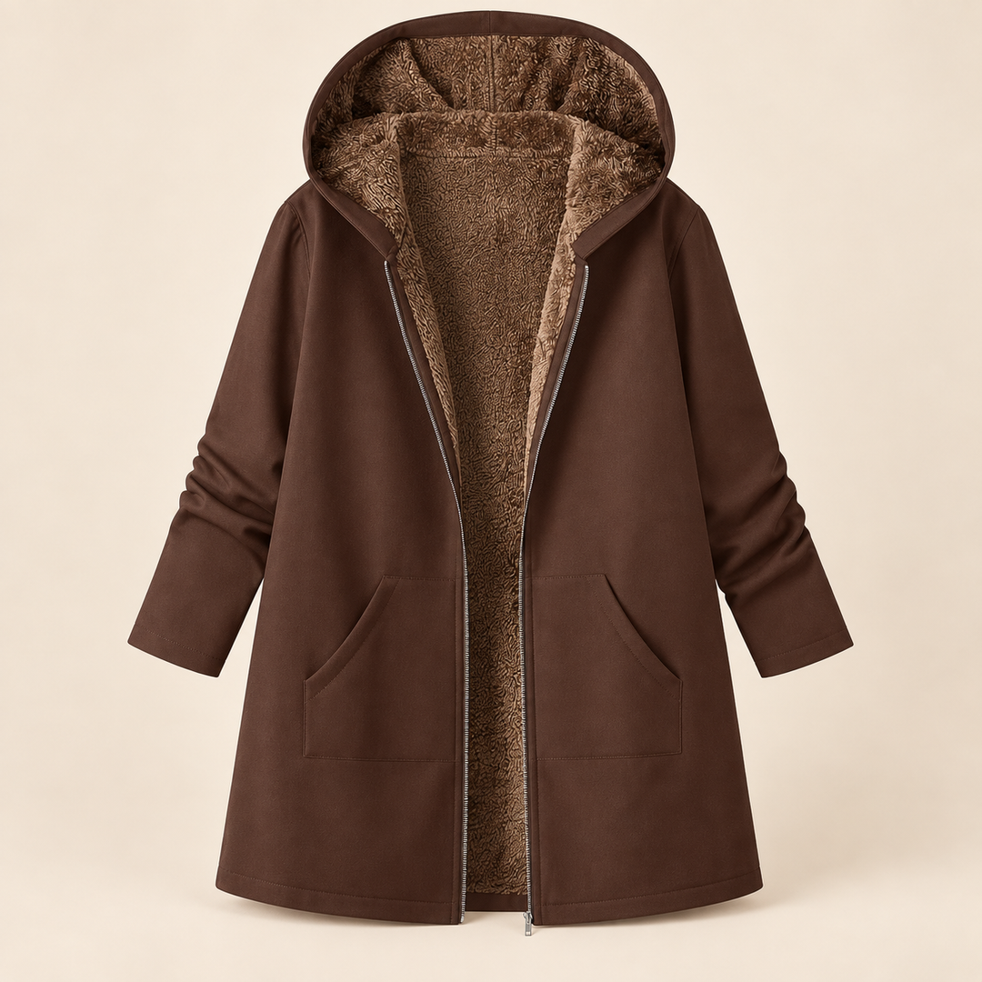 Evelyn | Manteau Douillet à Capuche Doublé en Sherpa