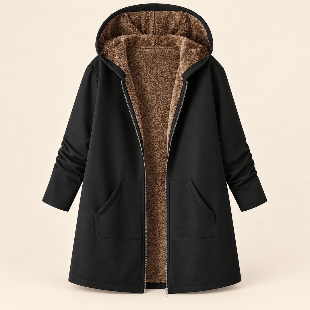 Evelyn | Manteau Douillet à Capuche Doublé en Sherpa