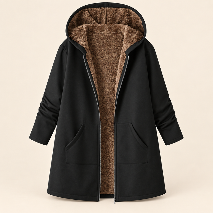 Evelyn | Manteau Douillet à Capuche Doublé en Sherpa