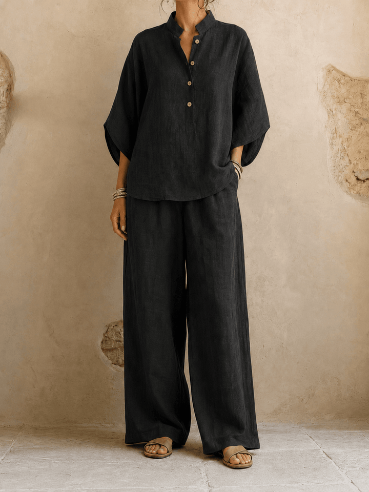 Maribel | Manches chauve-souris et pantalon à jambes larges