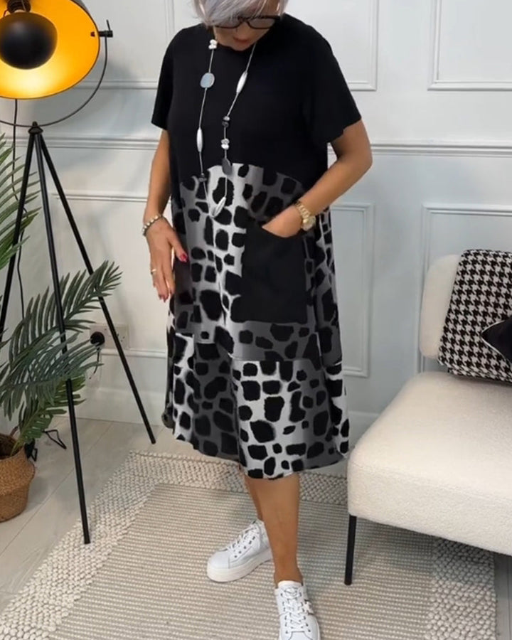 Naomi™ | Robe Décontractée à Imprimé avec Col Rond