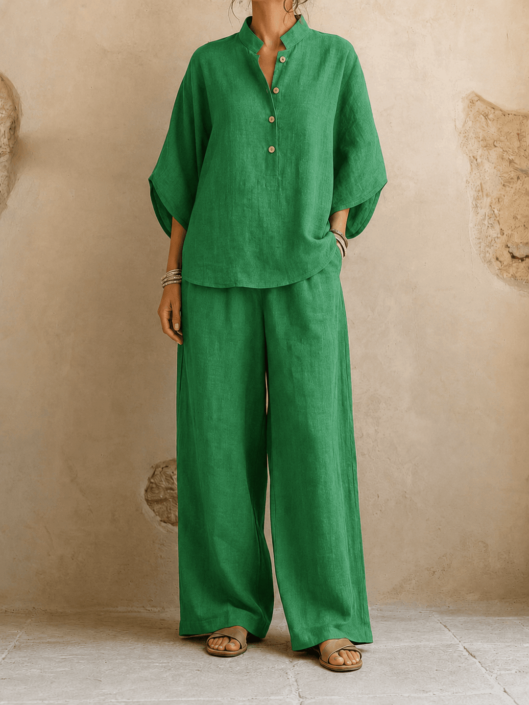 Maribel | Manches chauve-souris et pantalon à jambes larges