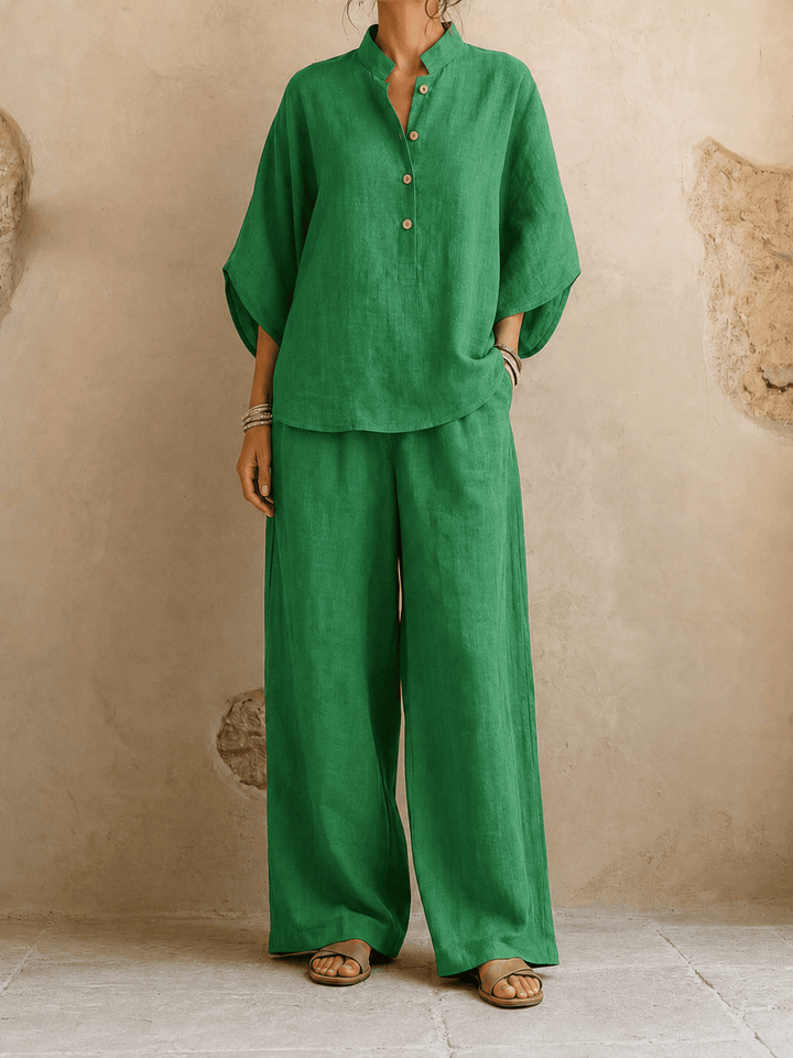 Maribel | Manches chauve-souris et pantalon à jambes larges
