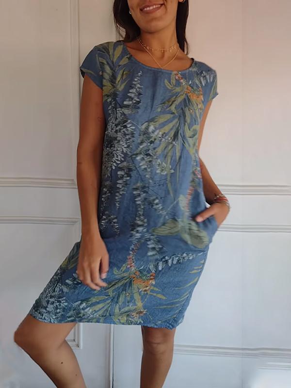 Florine™ | Robe Botanique à Col Rond
