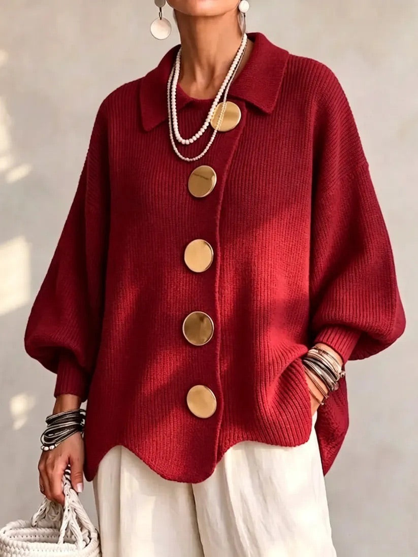Karina | Gilet Oversize à Col et Boutons