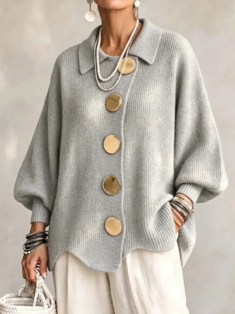Karina | Gilet Oversize à Col et Boutons
