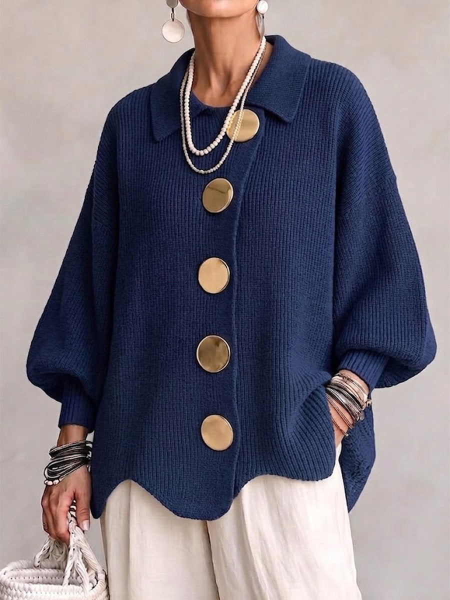 Karina | Gilet Oversize à Col et Boutons