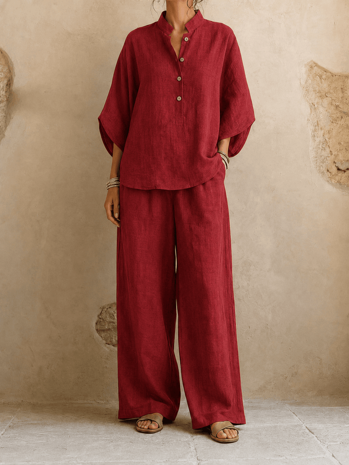 Maribel | Manches chauve-souris et pantalon à jambes larges
