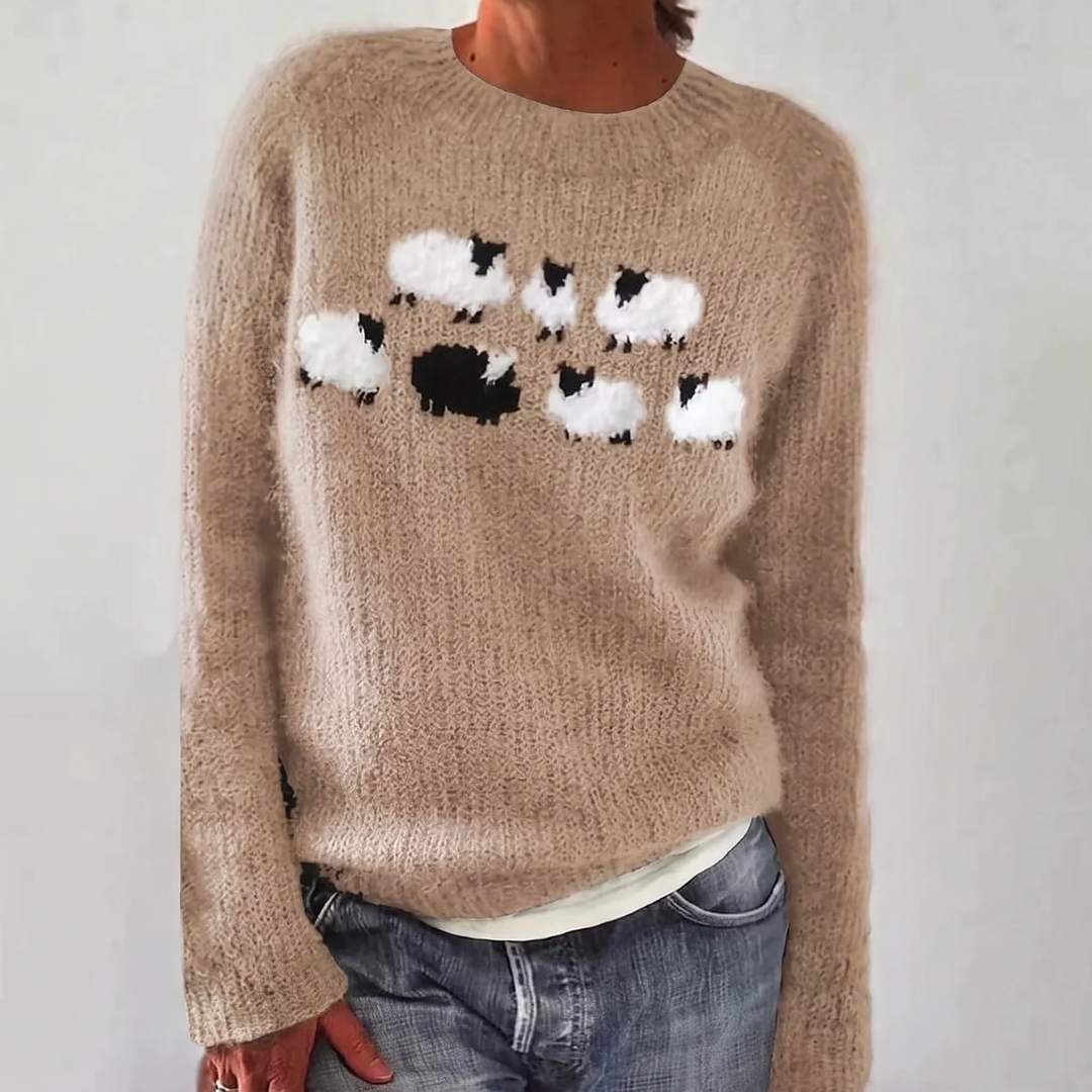 Bianka | Pull Confortable à Motif Mouton Adorable