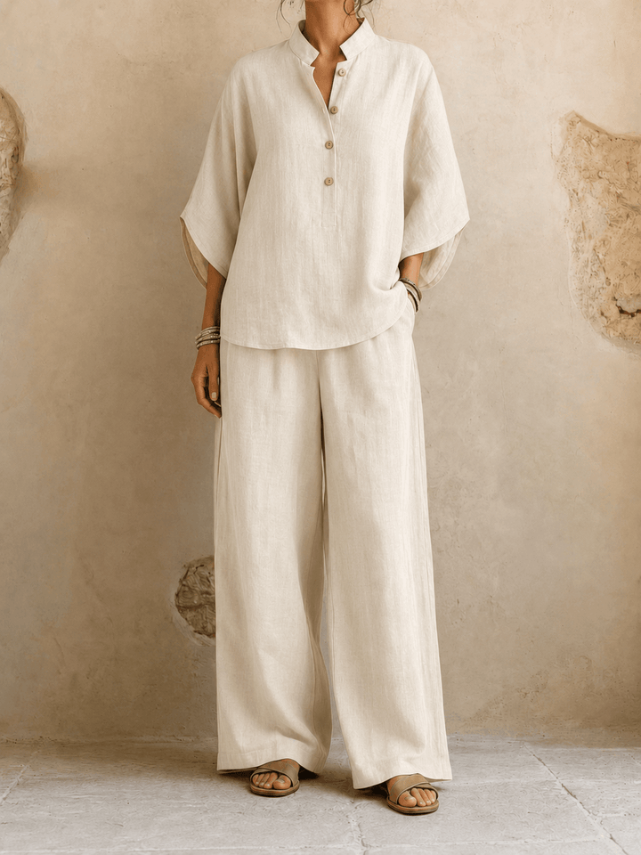 Maribel | Manches chauve-souris et pantalon à jambes larges